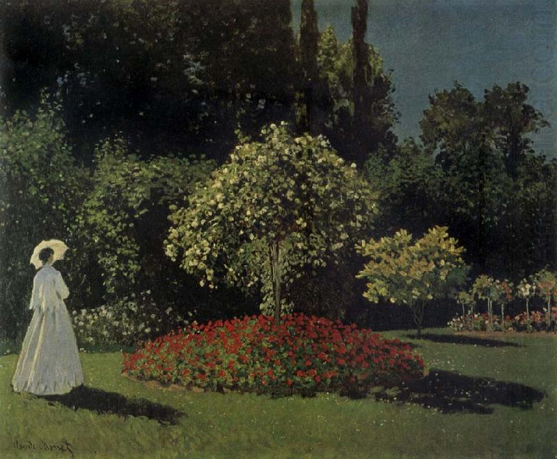 Claude Monet Lady in the Garden china oil painting image